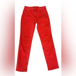 Rag & Bone High Rise Skinny Jeans Size 24 Red Cotton Stretch Denim Ankle